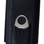 THE GENTLEMEN CLUB COLLECTION -Palermo- Crocodile Leather Case - Brown - Includes Cutter