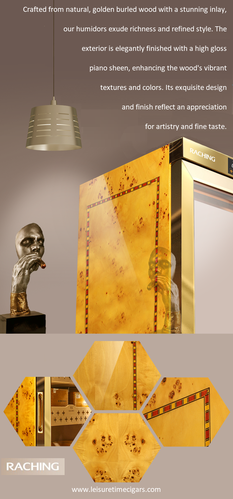 A gold box with a skull statue and a metal object